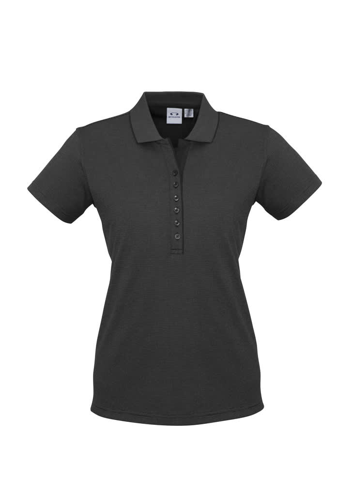 Womens Shadow Short Sleeve Polo - P501LS Image Graphite Black