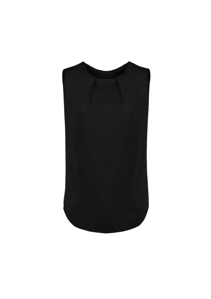 Womens Estelle Sleeveless Pleat Detail Blouse - RB973LN Image Black