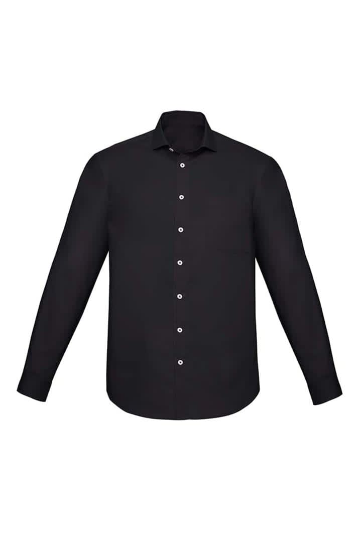 Mens Charlie Classic Fit Long Sleeve Shirt - RS968ML Image Black