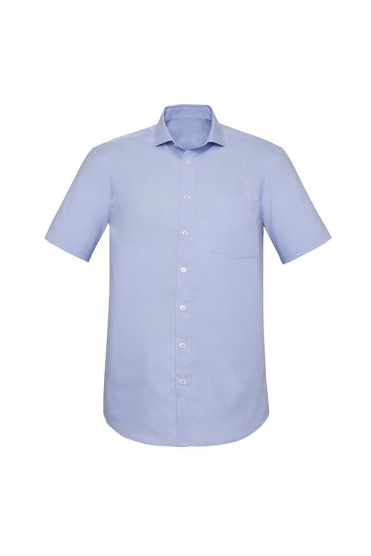 Mens Charlie Classic Fit Short Sleeve Shirt - RS968MS Image Blue Chambray