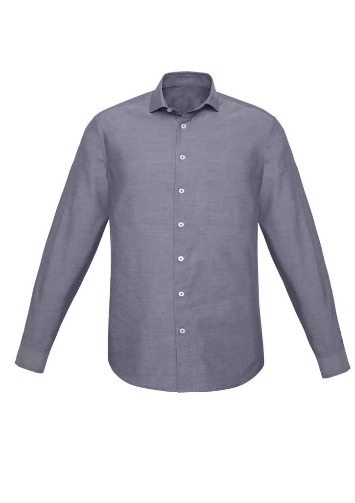 Mens Charlie Slim Fit Long Sleeve Shirt - RS969ML Image Navy Chambray