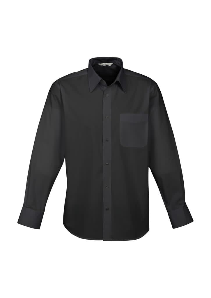 Mens Base Long Sleeve Shirt - S10510 Image Black