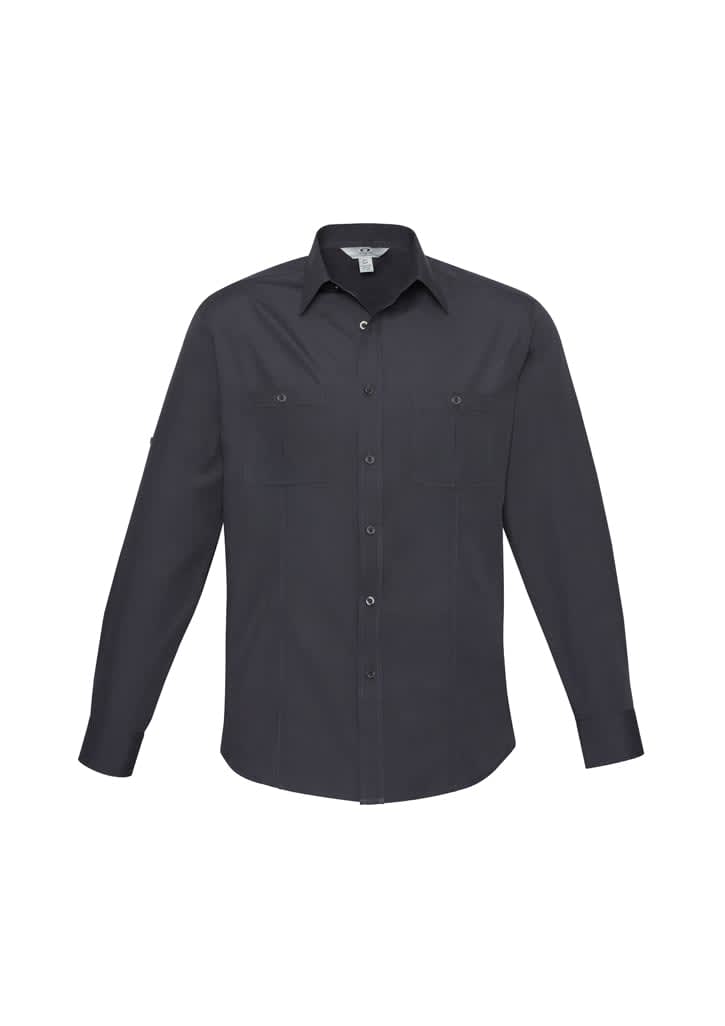 Mens Bondi Long Sleeve Shirt - S306ML Image Charcoal