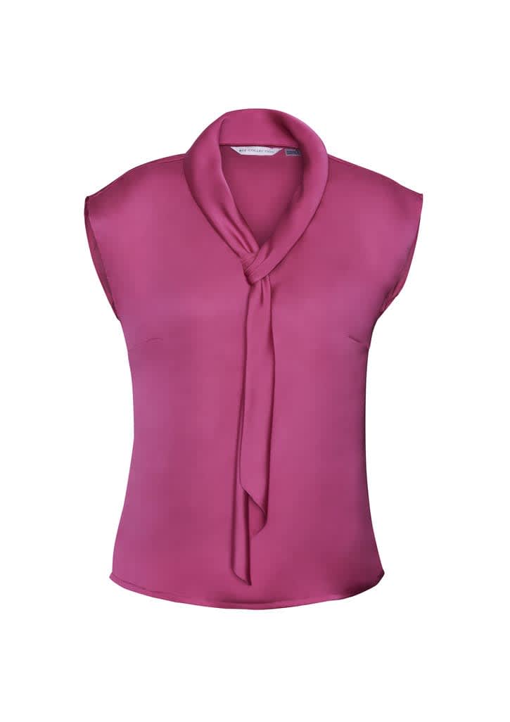 Ladies Shimmer Tie Neck Top