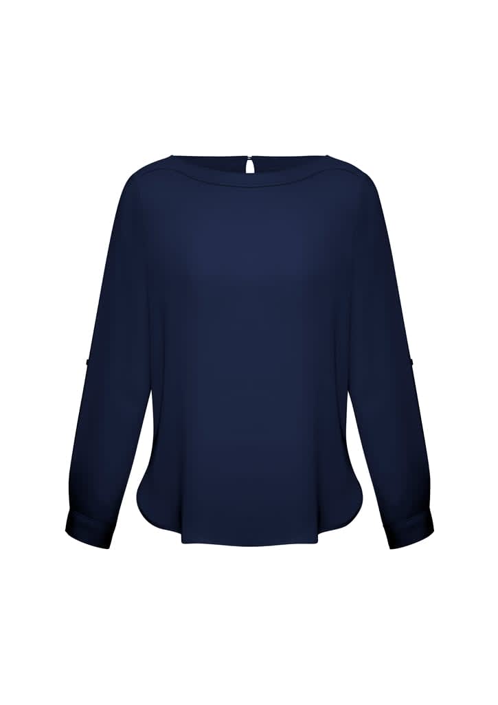 Womens Madison Boatneck Top - S828LL Image Midnight Blue