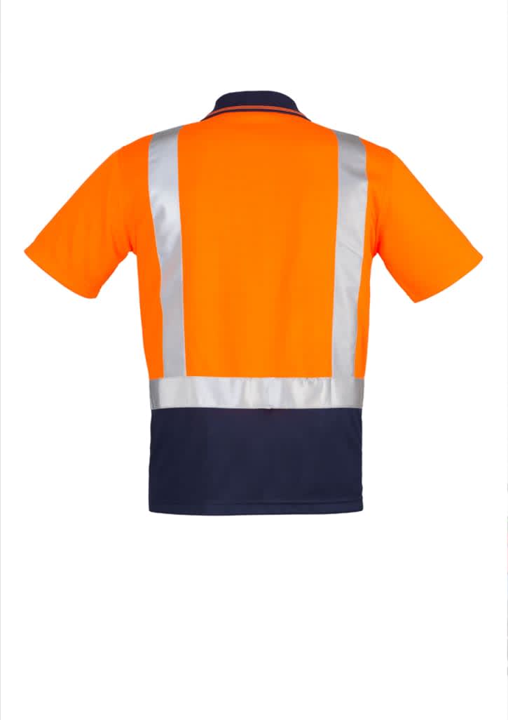 Mens Hi Vis Spliced Short Sleeve Polo - Shoulder Taped - ZH233 Image 