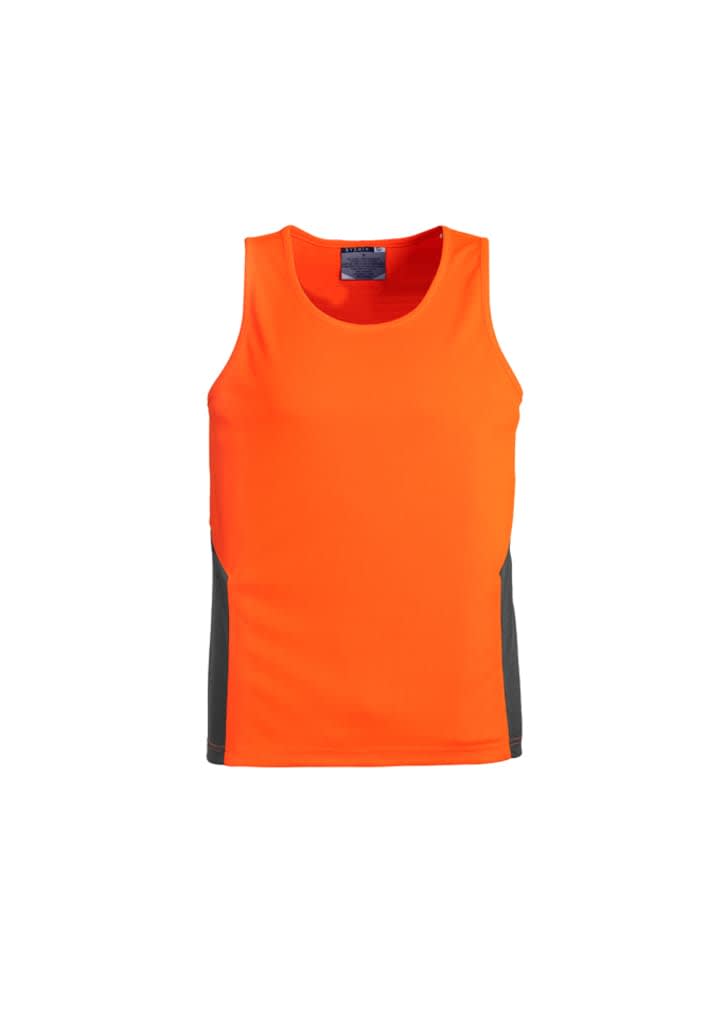 Mens Hi Vis Squad Singlet - ZH239 Image Orange/Charcoal