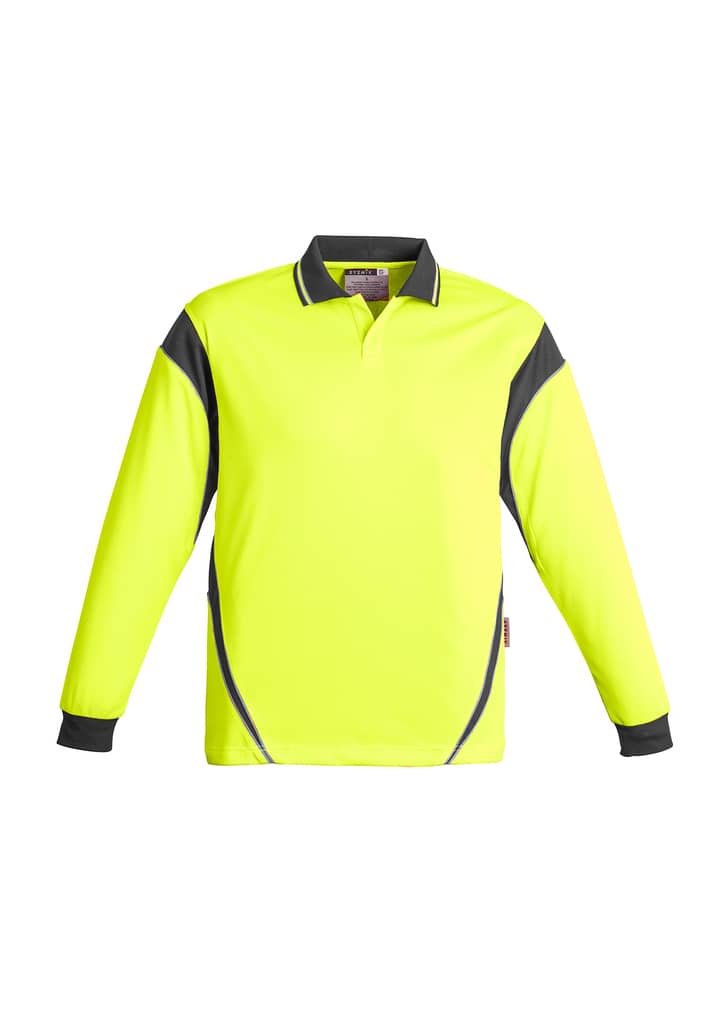 Mens Hi Vis Aztec Long Sleeve Polo