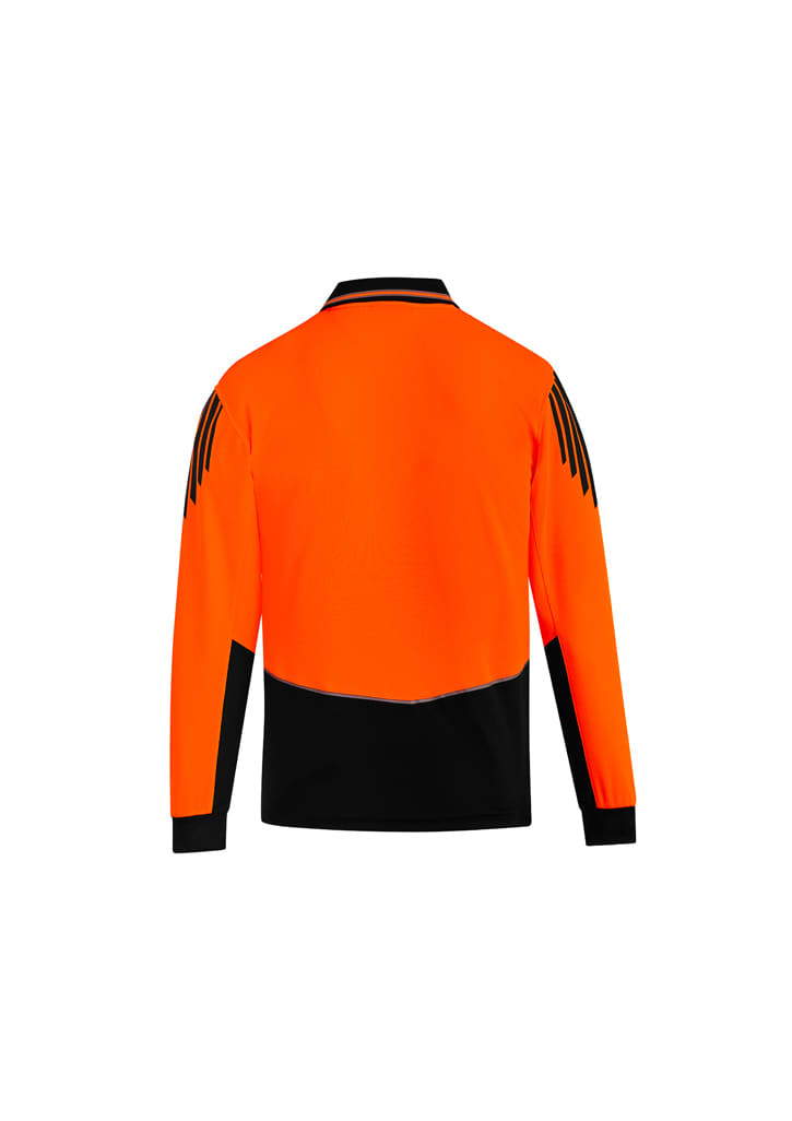 Mens Hi Vis Flux Long Sleeve Polo - ZH310 Image 