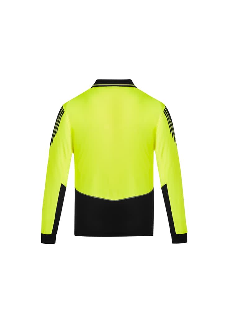Mens Hi Vis Flux Long Sleeve Polo - ZH310 Image 