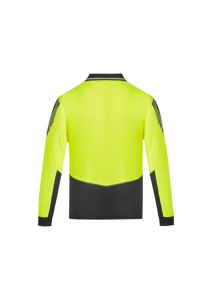 Mens Hi Vis Flux Long Sleeve Polo - ZH310 Image 