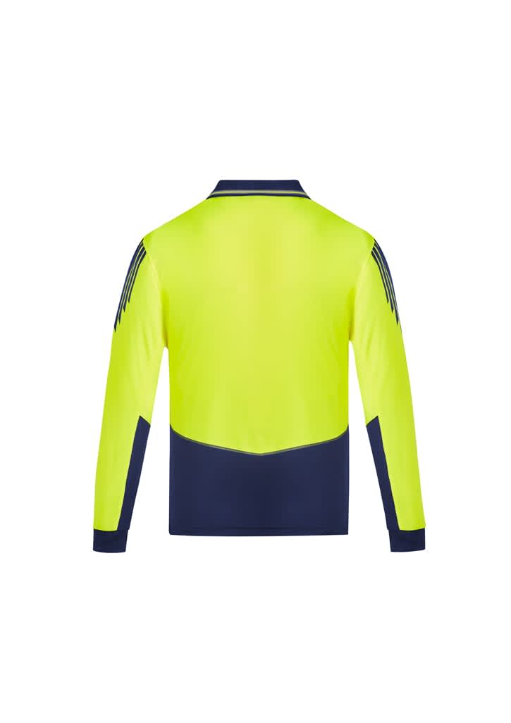 Mens Hi Vis Flux Long Sleeve Polo - ZH310 Image 