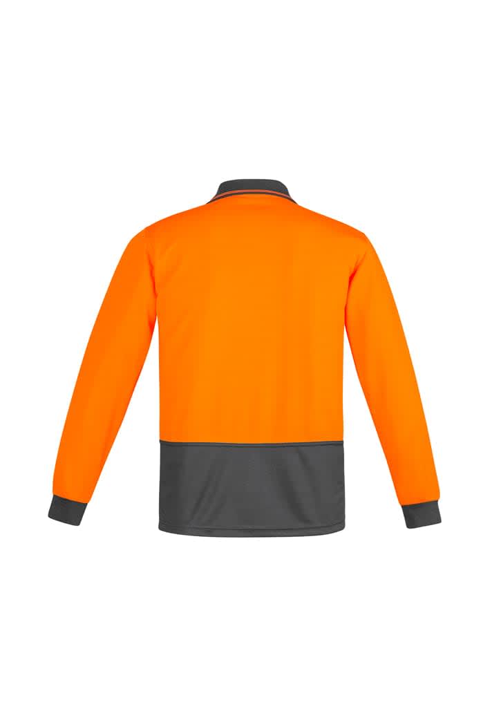 Mens Hi Vis Comfort Back Long Sleeve Polo - ZH410 Image 