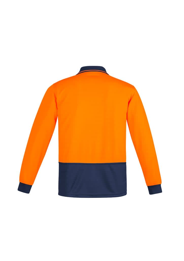 Mens Hi Vis Comfort Back Long Sleeve Polo - ZH410 Image 