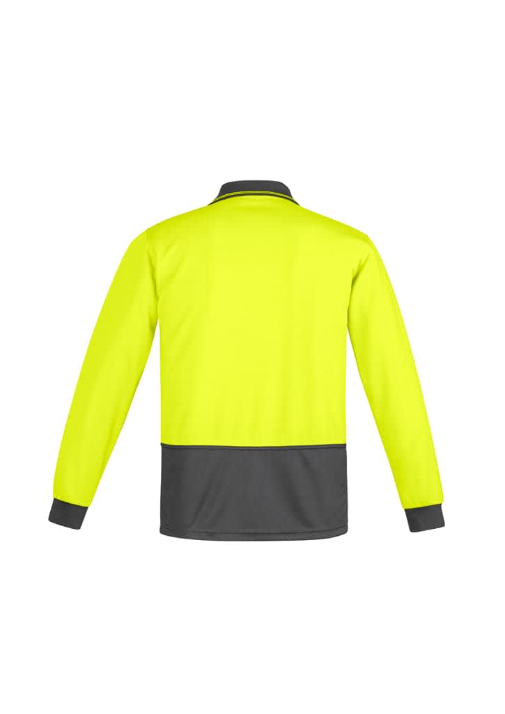 Mens Hi Vis Comfort Back Long Sleeve Polo - ZH410 Image 