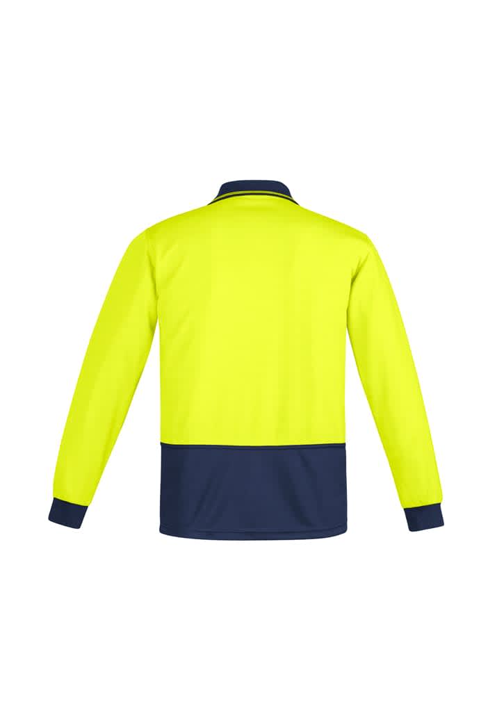 Mens Hi Vis Comfort Back Long Sleeve Polo - ZH410 Image 