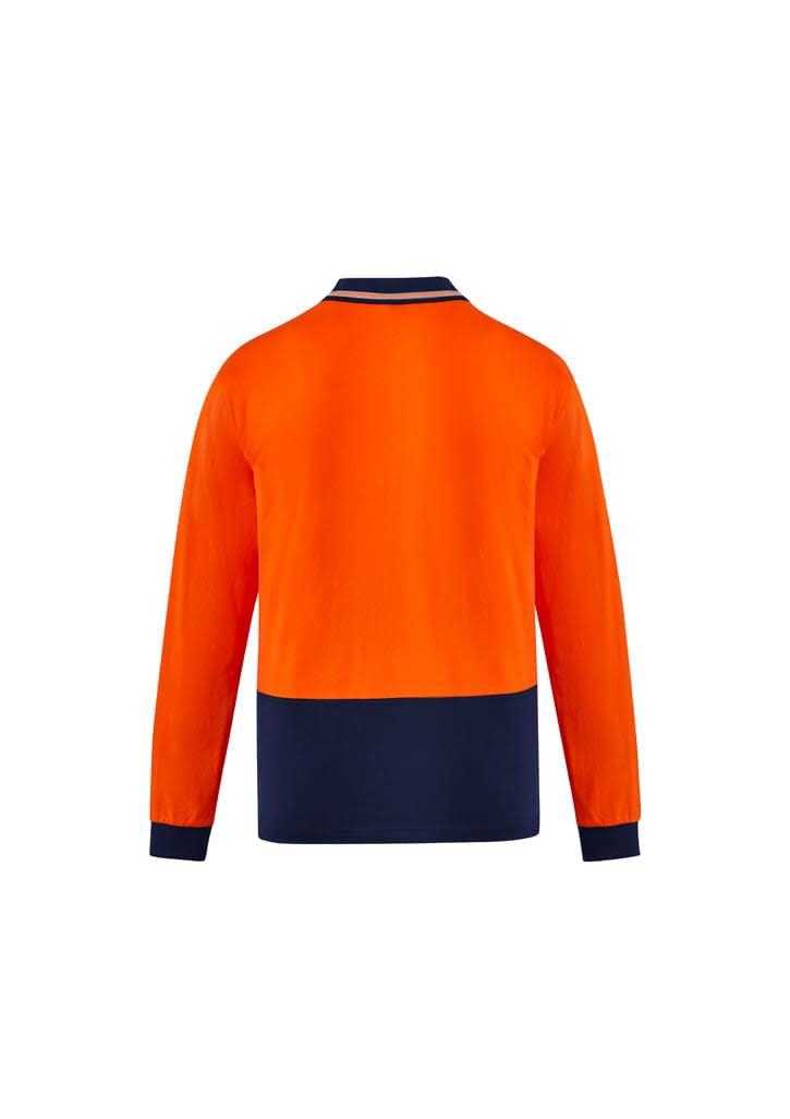 Mens Hi Vis Cotton Long Sleeve Polo - ZH430 Image 