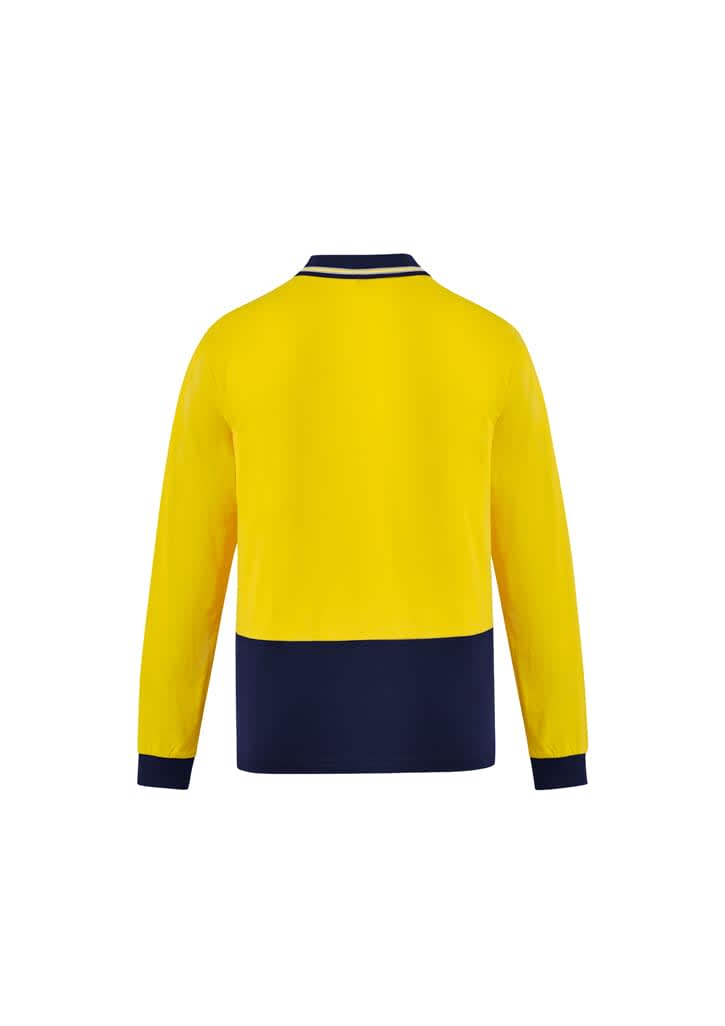 Mens Hi Vis Cotton Long Sleeve Polo - ZH430 Image 