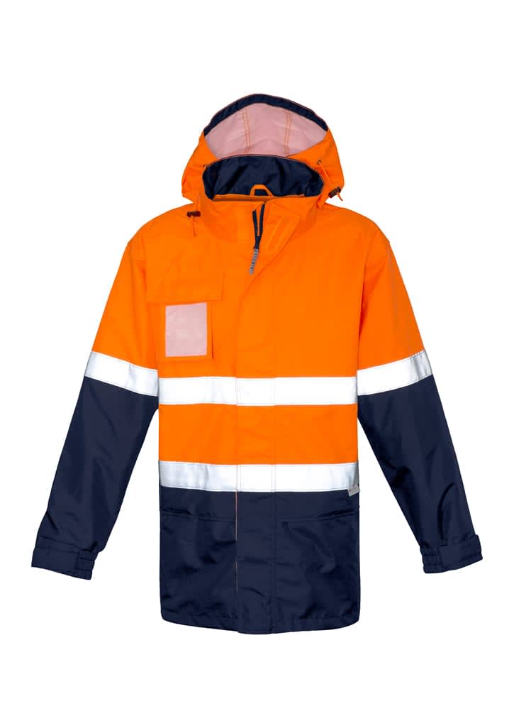 Mens Hi Vis Ultralite Waterproof Jacket - ZJ357 Image Orange/Navy