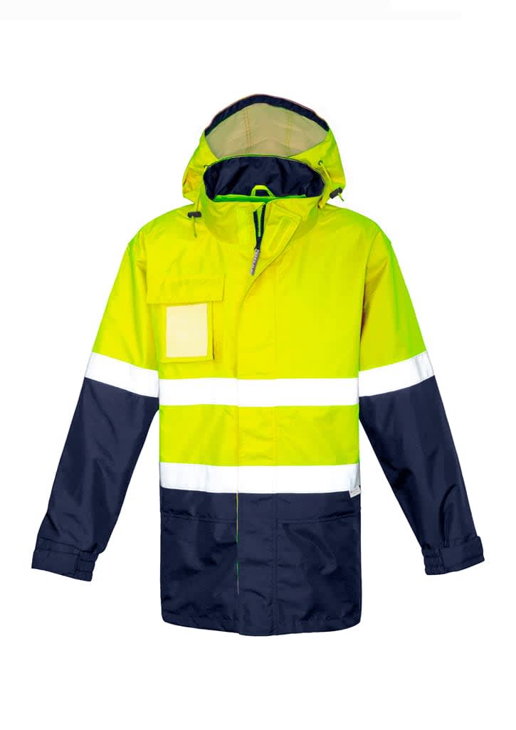 Mens Hi Vis Ultralite Waterproof Jacket - ZJ357 Image Yellow/Navy