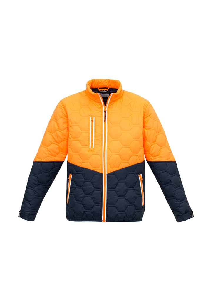 Unisex Hexagonal Puffer Jacket - ZJ420 Image Orange/Navy