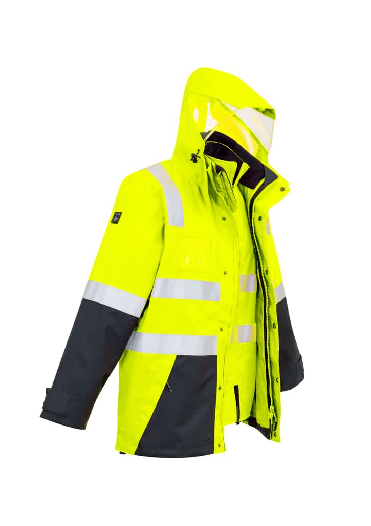Mens Hi Vis 4 In 1 Waterproof Jacket - ZJ532 Image 