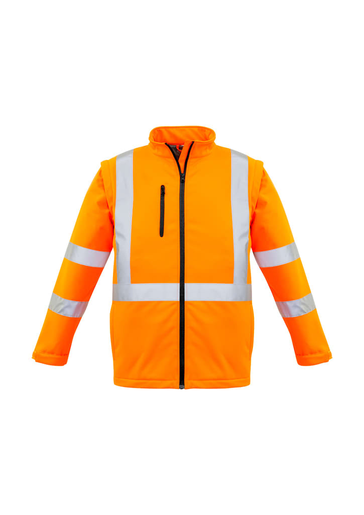 Unisex Hi Vis X Back 2 In 1 Softshell Jacket - ZJ680 Image Orange