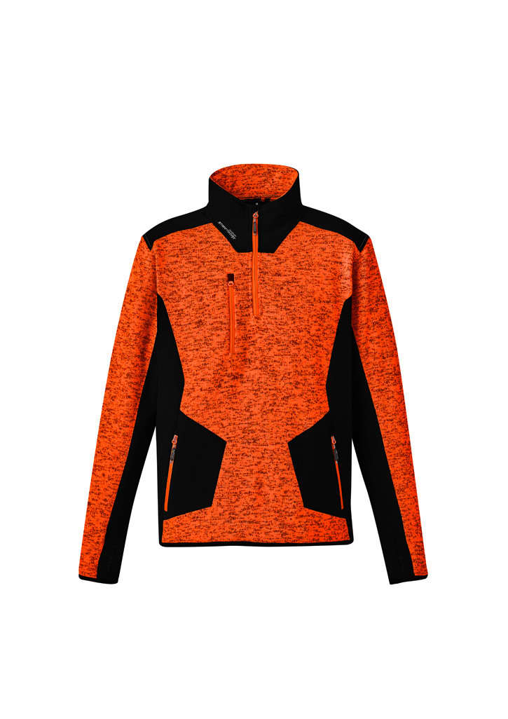Unisex Streetworx Reinforced Knit 1/2 Zip Pullover - ZT380 Image Fluoro Orange