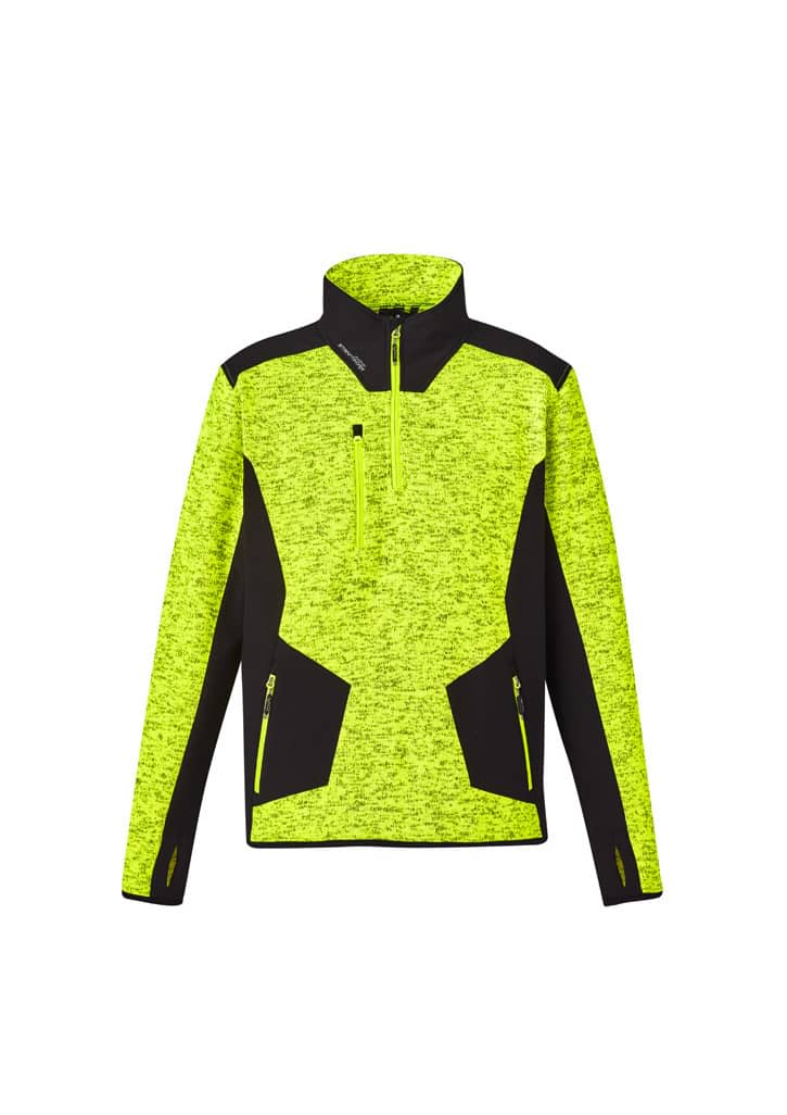 Unisex Streetworx Reinforced Knit 1/2 Zip Pullover - ZT380 Image Fluoro Yellow