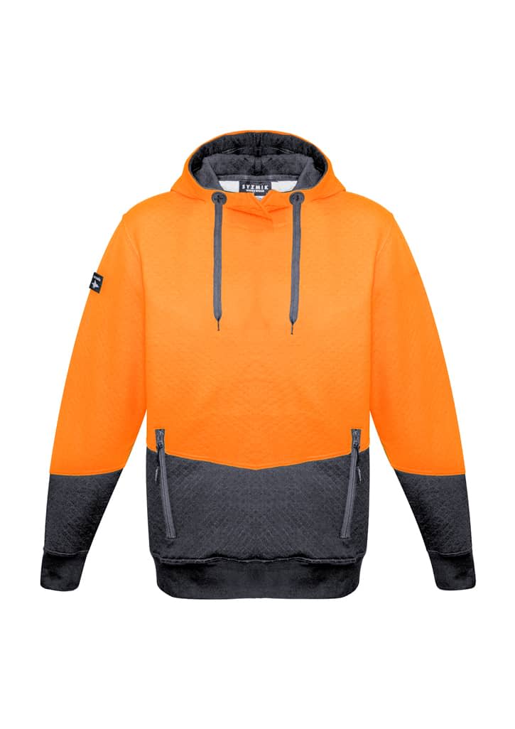 Unisex Hi Vis Textured Jacquard Hoodie - ZT477 Image Orange/Charcoal