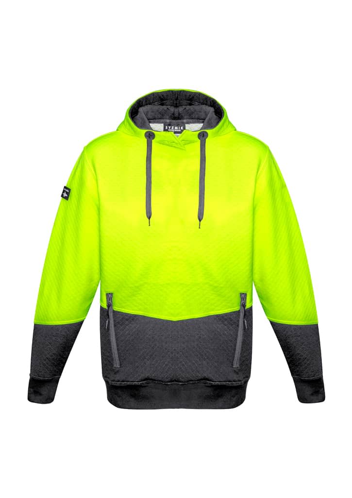 Unisex Hi Vis Textured Jacquard Hoodie - ZT477 Image Yellow/Charcoal