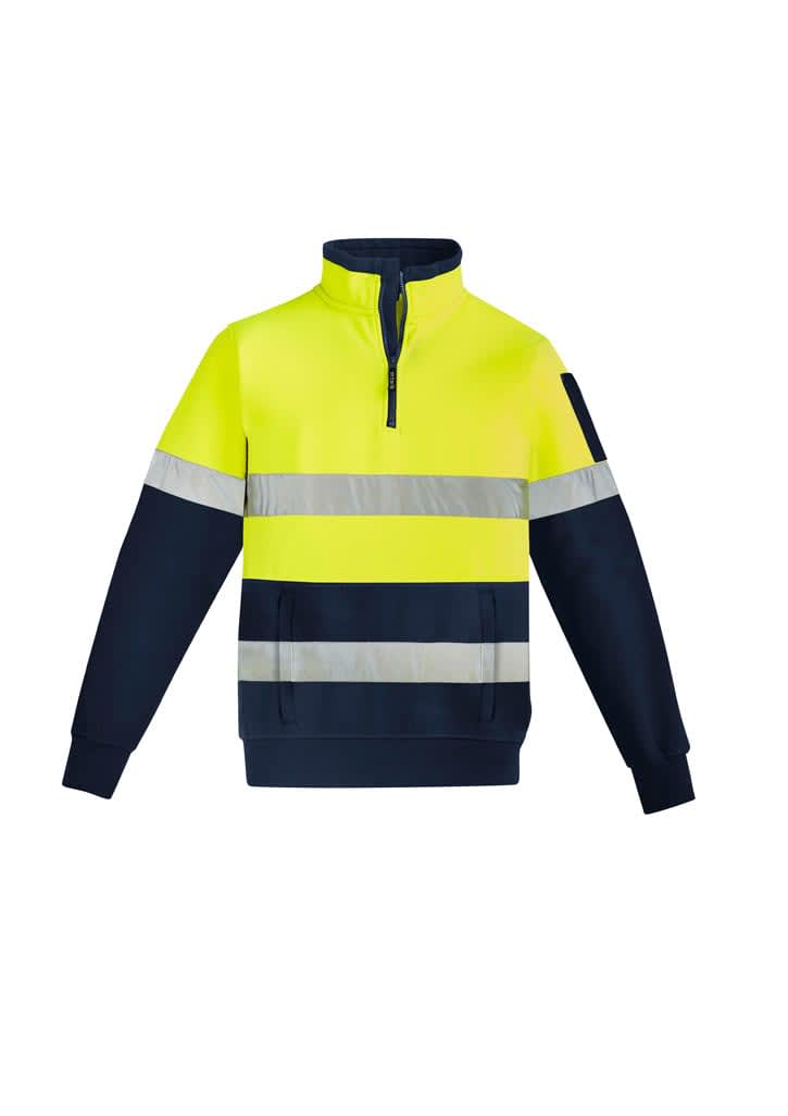 Unisex Hi Vis 1/4 Zip Pullover - Hoop Taped - ZT567 Image Yellow/Navy