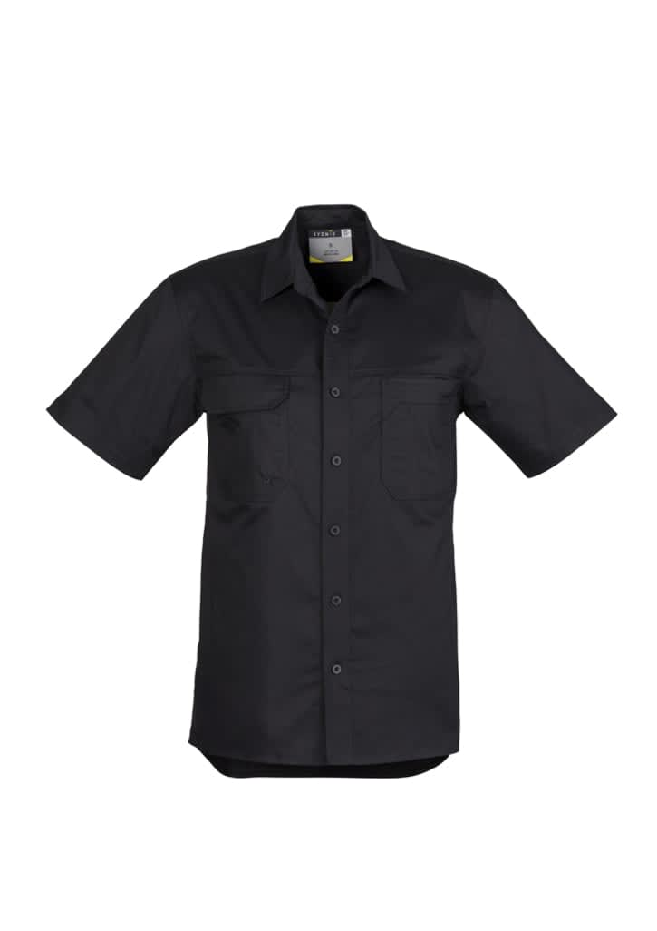 Mens Lightweight Tradie Short Sleeve Shirt - ZW120 Image Black
