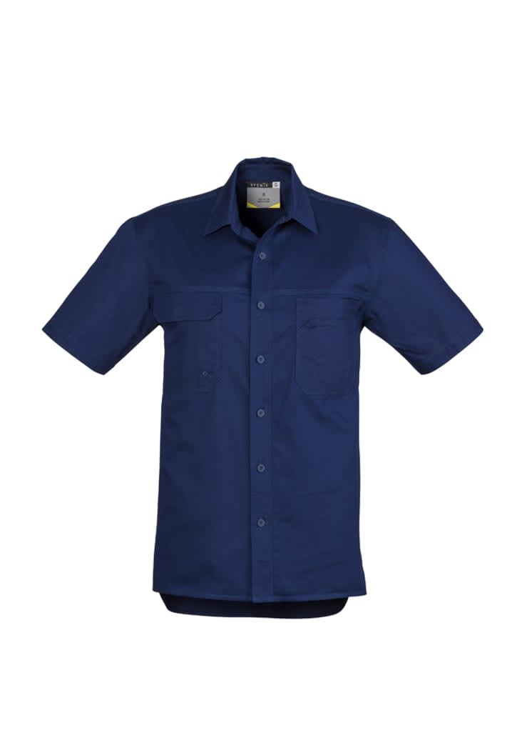 Mens Lightweight Tradie Short Sleeve Shirt - ZW120 Image Blue