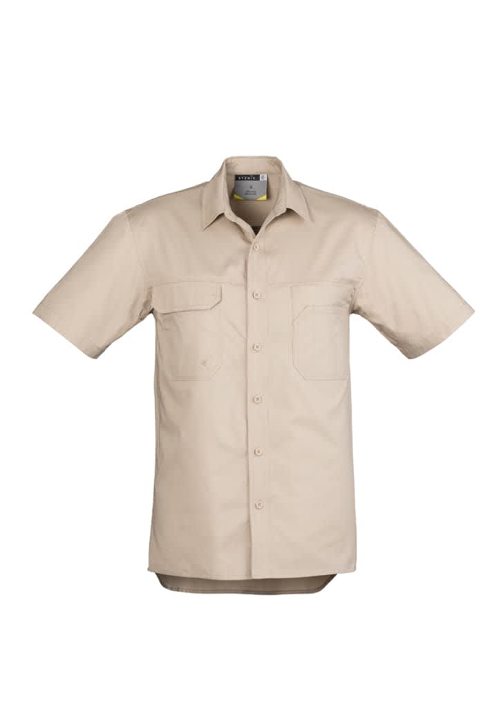 Mens Lightweight Tradie Short Sleeve Shirt - ZW120 Image Sand