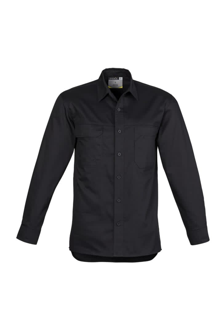 Mens Lightweight Tradie Long Sleeve Shirt - ZW121 Image Black