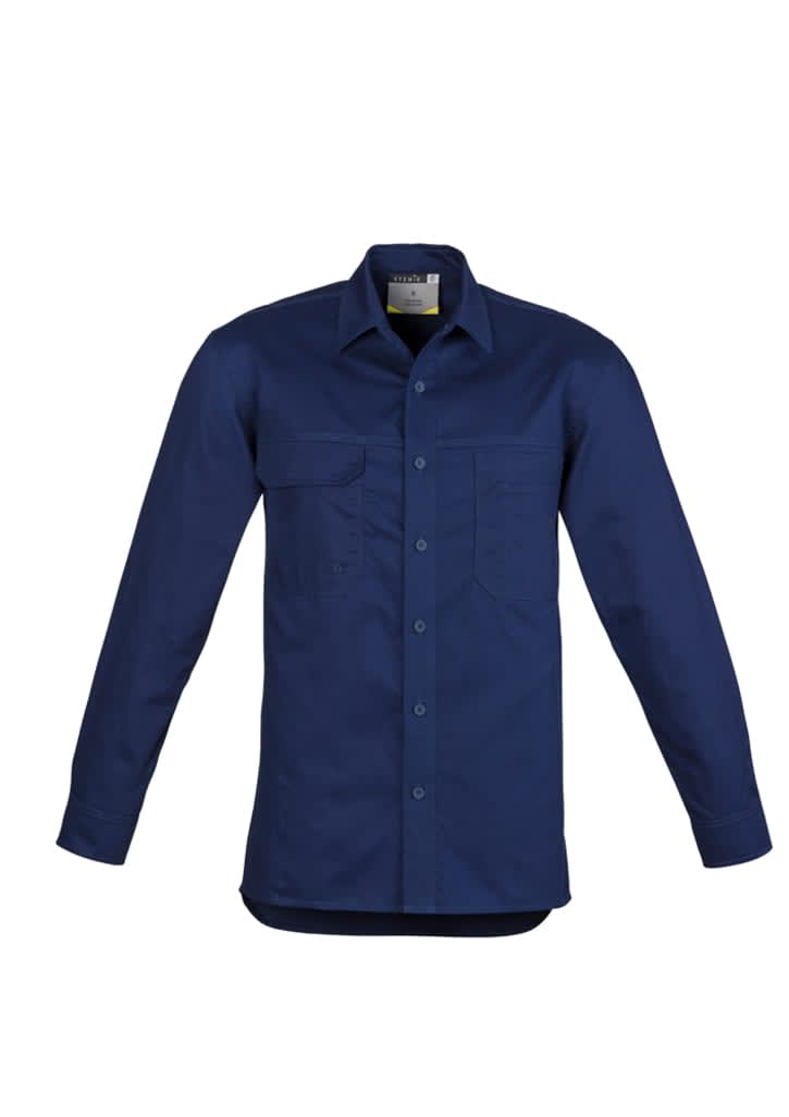 Mens Lightweight Tradie Long Sleeve Shirt - ZW121 Image Blue