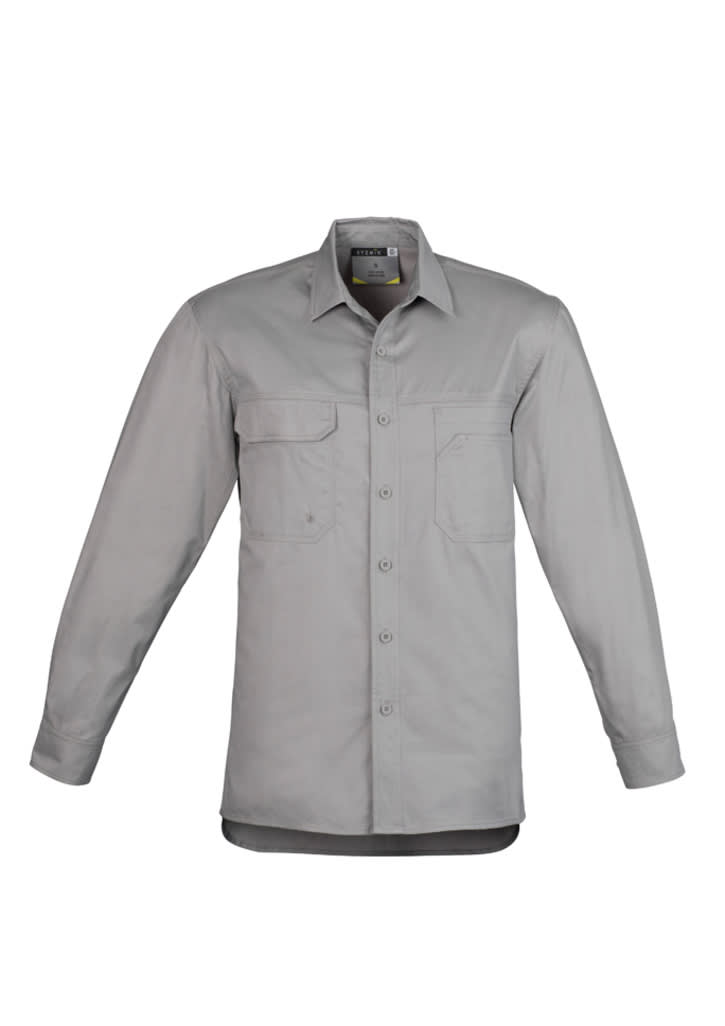 Mens Lightweight Tradie Long Sleeve Shirt - ZW121 Image Grey