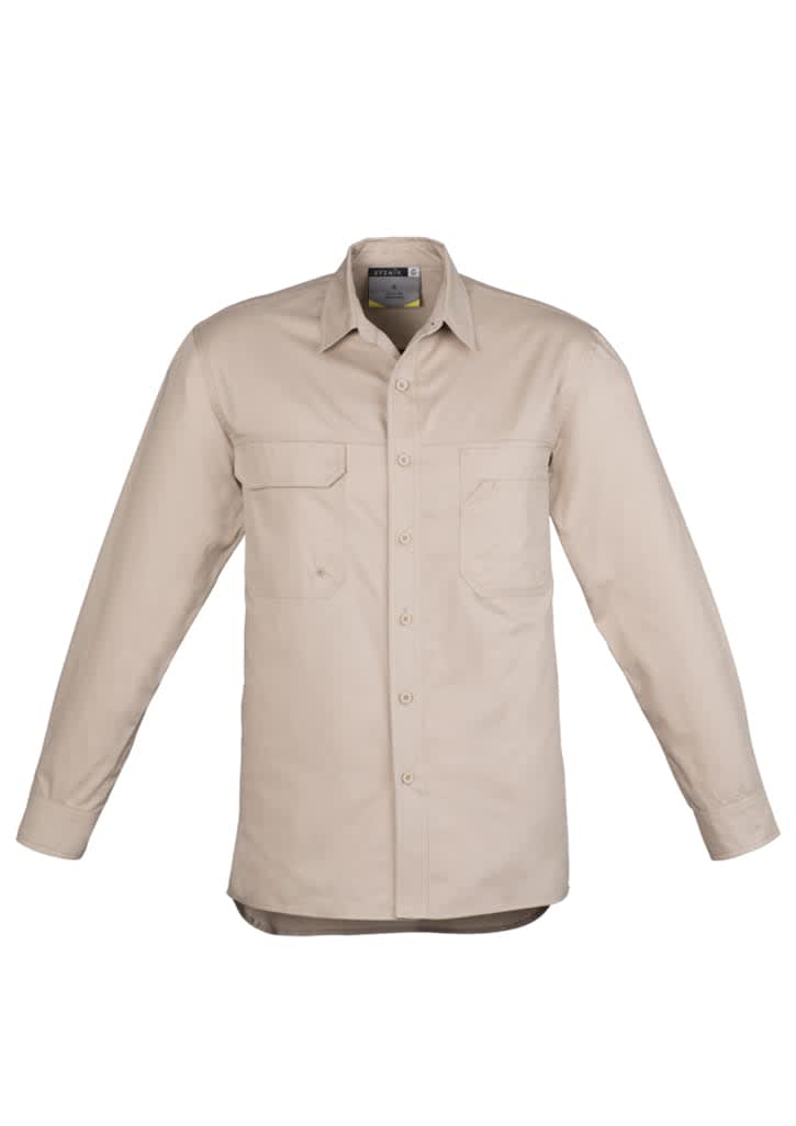 Mens Lightweight Tradie Long Sleeve Shirt - ZW121 Image Sand
