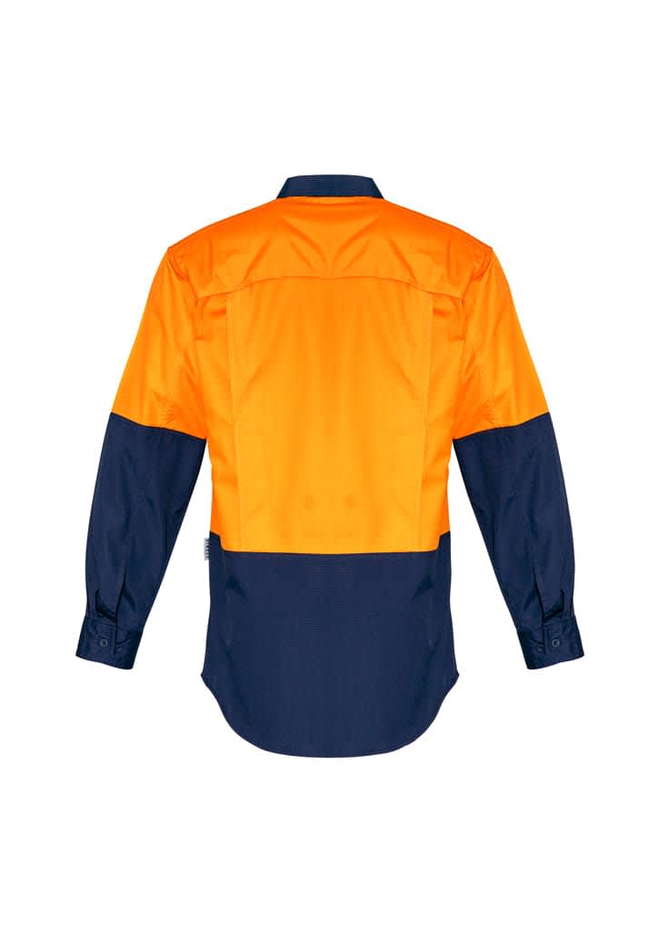 Mens Rugged Cooling Hi Vis Long Sleeve Shirt - ZW128 Image 