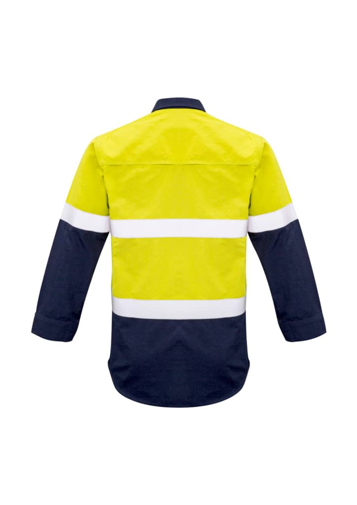 Mens Red Flame Hi Vis Shirt - Hoop Taped - ZW132 Image 