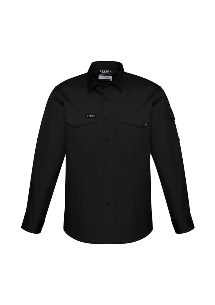 Mens Rugged Cooling Long Sleeve Shirt - ZW400 Image Black