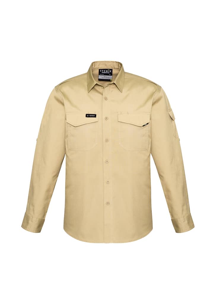 Mens Rugged Cooling Long Sleeve Shirt - ZW400 Image Khaki
