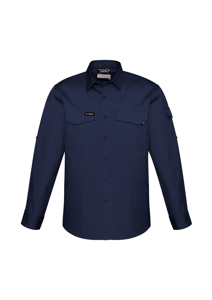 Mens Rugged Cooling Long Sleeve Shirt - ZW400 Image Navy