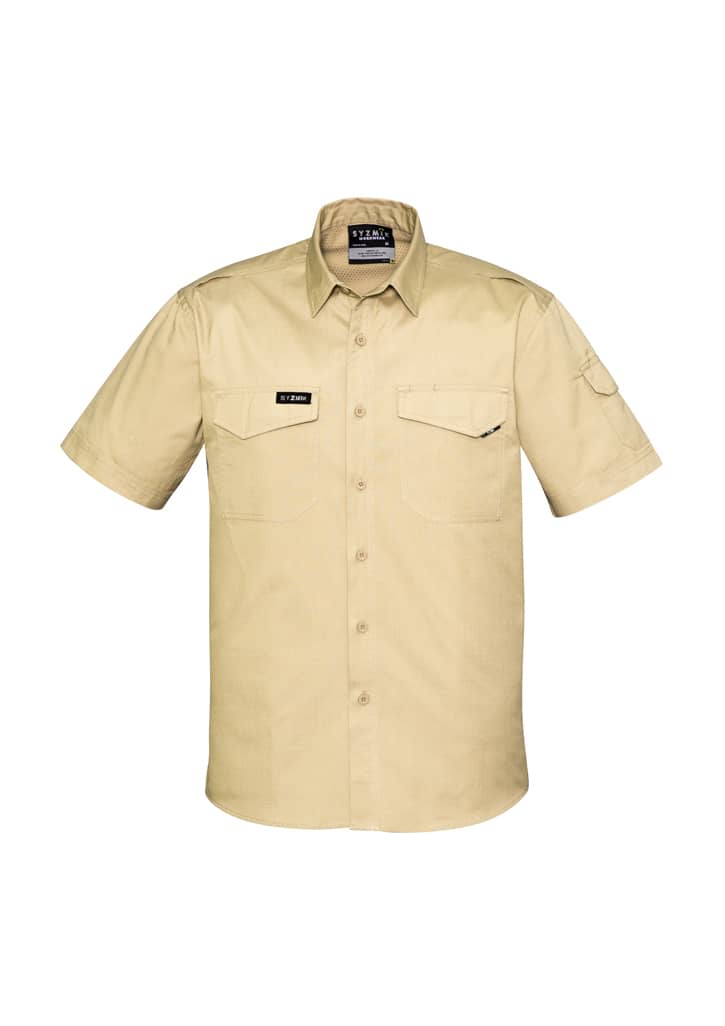 Mens Rugged Cooling Short Sleeve Shirt - ZW405 Image Khaki