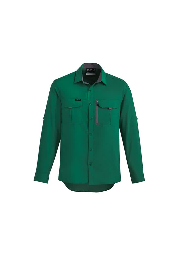 Mens Outdoor Long Sleeve Shirt - ZW460 Image Green