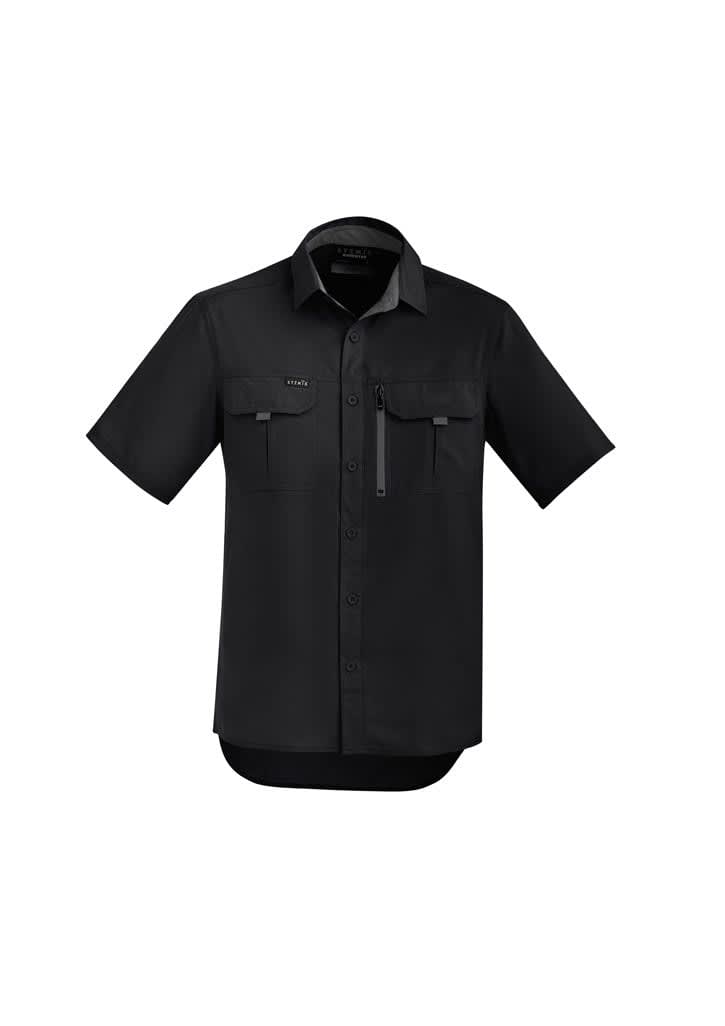 Mens Outdoor Short Sleeve Shirt - ZW465 Image Black