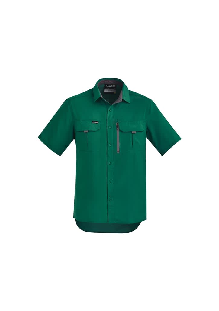 Mens Outdoor Short Sleeve Shirt - ZW465 Image Green