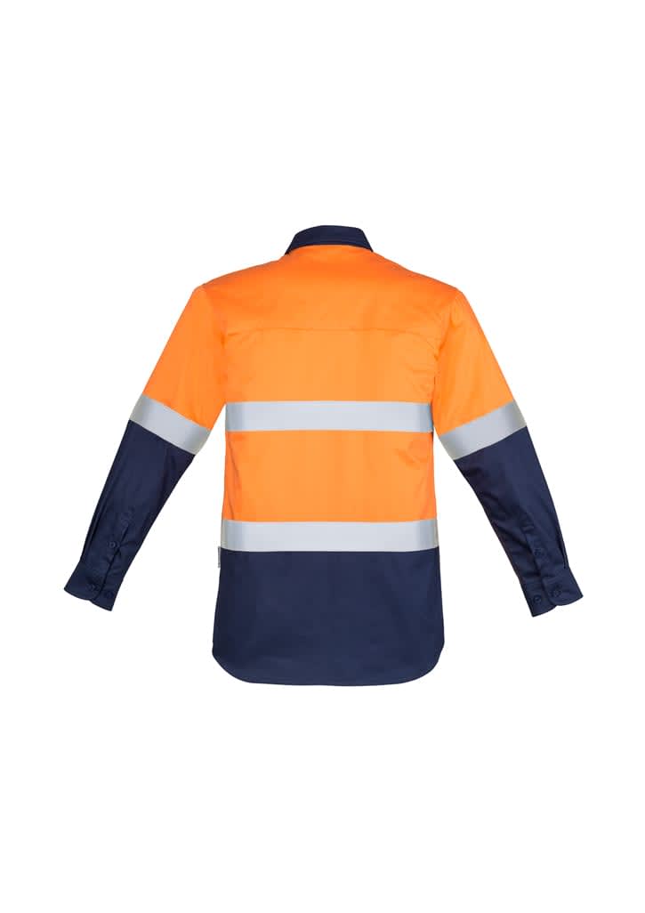 Mens Closed Front Long Sleeve Shirt - Hoop Taped - ZW550 Image 