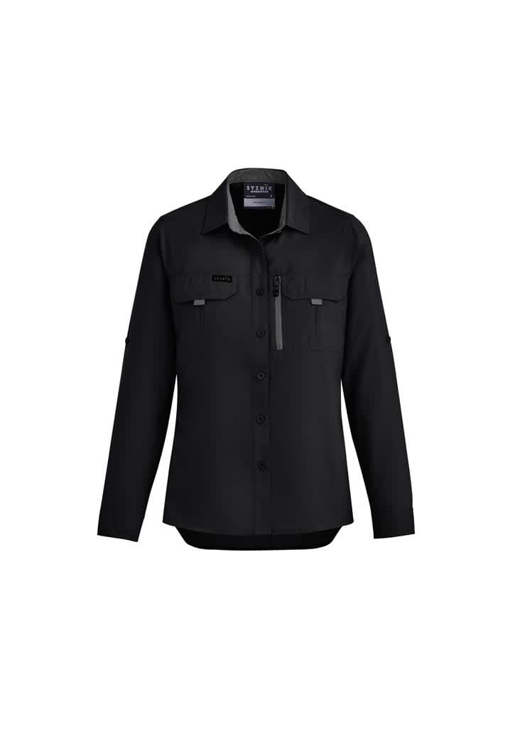 Womens Outdoor Long Sleeve Shirt - ZW760 Image Black
